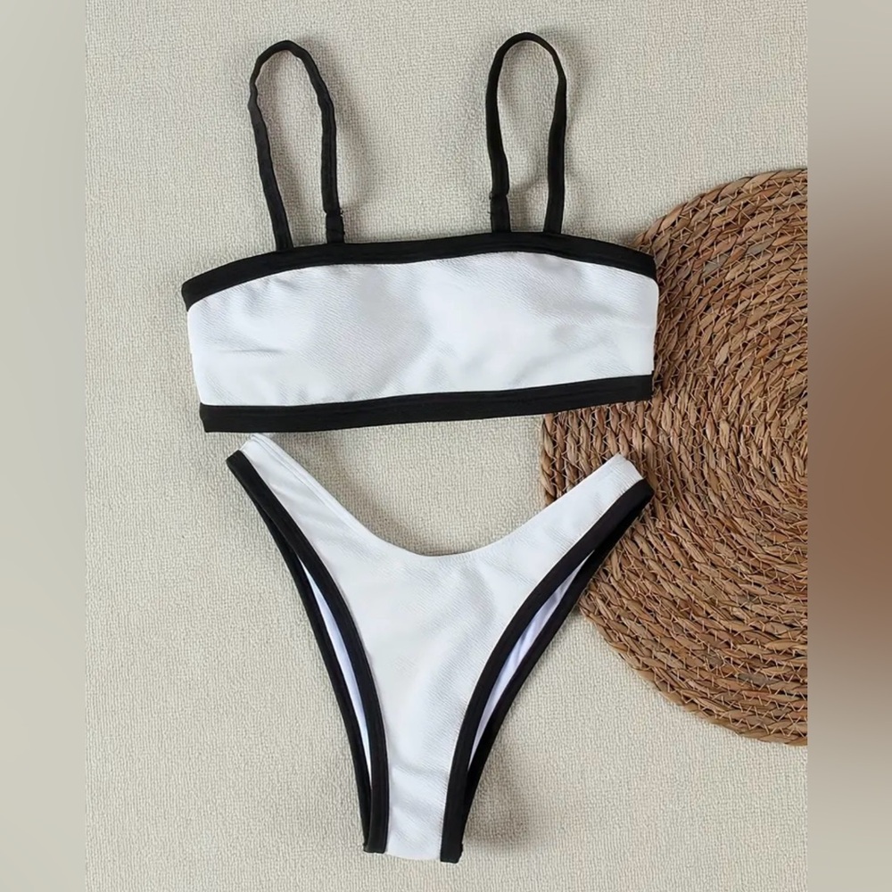 shein solid colour high leg women’s bikini